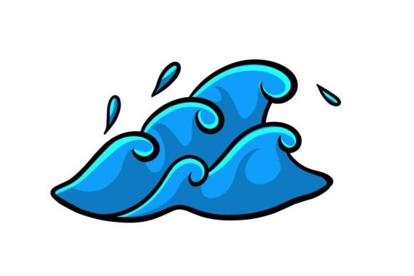 Download Summer Wave Beach Stickers Illustration - Premium Resources