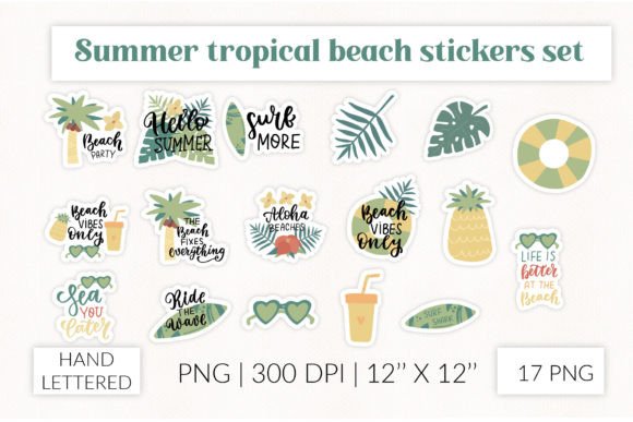 Download Summer Beach Quotes Stickers Bundle - Premium Resources